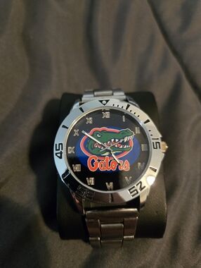 Florida Gators Men's Stainless Steel Logo Watch - Black Dial